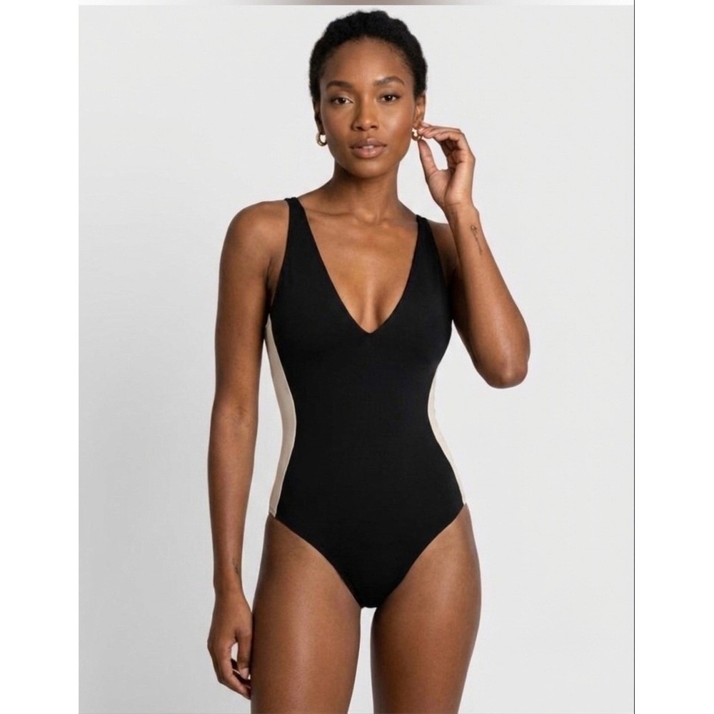 NWT TA3 Plungey Contour Black Oat Sculpting One Piece Swimsuit XS Short $188
